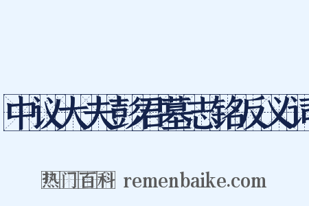 中议大夫彭君墓志铭反义词是什么意思的图片